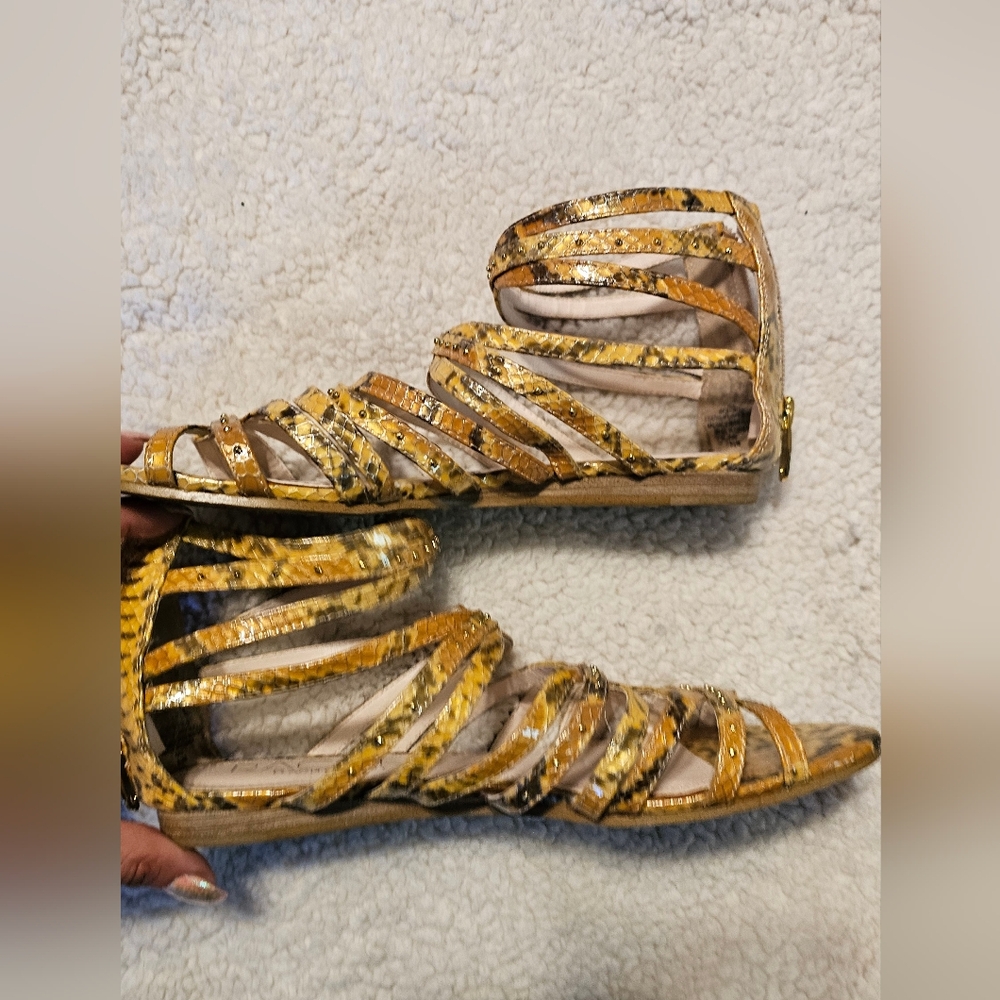 Rachel Roy Women's RF Sitrus Sandals Animal Print Size 6.5 leather upper